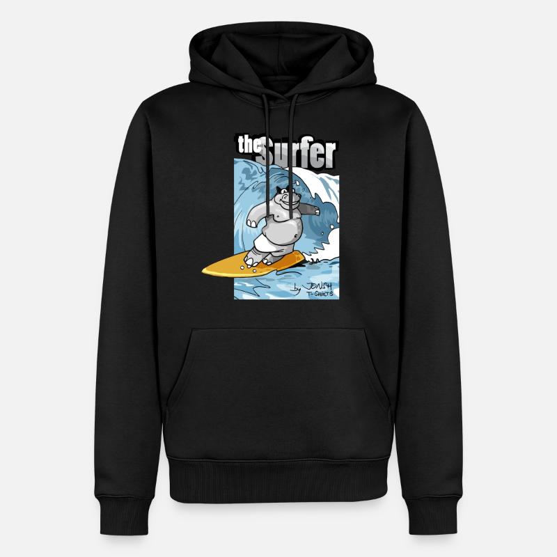 der Surfer - Männer Premium Bio Hoodie - Schwarz