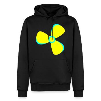 Seefahrer Kapitän Propeller Boot Gelb - Männer Premium Bio Hoodie - Schwarz - Vorne - Nico (187cm)