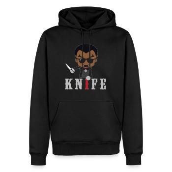Kleiner Knife/ Daywalker Vampir Teen Geschenkidee - Männer Premium Bio Hoodie - Schwarz - Vorne - Nico (187cm)