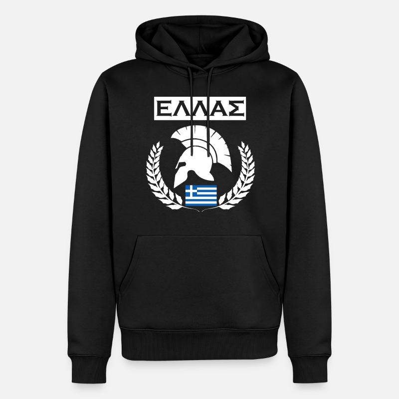GRÈCE / HELLAS (2) - Sweat à capuche Premium bio Homme - noir