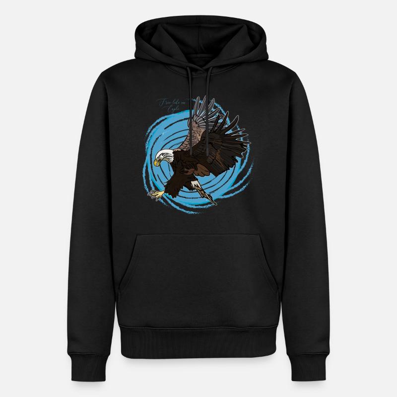 Adler, Eagle, Free - Männer Premium Bio Hoodie - Schwarz