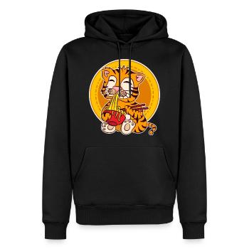 Ramen Life Motivation Tigre Motiv Shirt Ramen Noodle - Sweat à capuche Premium bio Homme - noir - Devant - Nico (187cm)