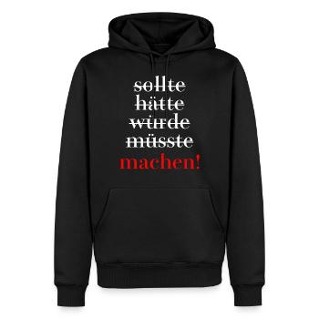 fais le - Sweat à capuche Premium bio Homme - noir - Devant - Nico (187cm)
