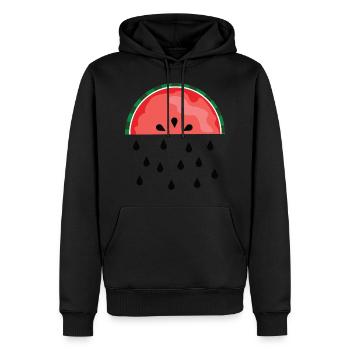 pluie de pastèque - Sweat à capuche Premium bio Homme - noir - Devant - Nico (187cm)