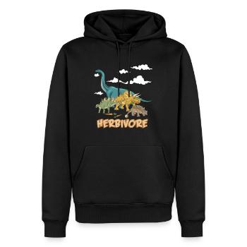 Dinosaurier Pflanzenfresser Vegetarier | Geschenk - Männer Premium Bio Hoodie - Schwarz - Vorne - Nico (187cm)