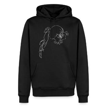 Elfe des bois - Sweat à capuche Premium bio Homme - noir - Devant - Nico (187cm)