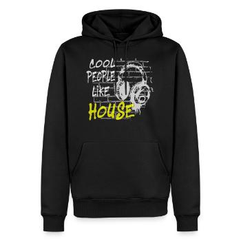 House DJ Music - Männer Premium Bio Hoodie - Schwarz - Vorne - Nico (187cm)