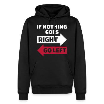 Wenn nichts geht, gehe nach links (WR) - Männer Premium Bio Hoodie - Schwarz - Vorne - Nico (187cm)