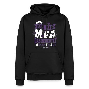 MFA - lila - Männer Premium Bio Hoodie - Schwarz - Vorne - Nico (187cm)