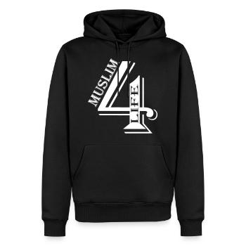 muslim4life logo vector graphics - Men’s Premium Organic Hoodie - black - Front - Nico (187cm)