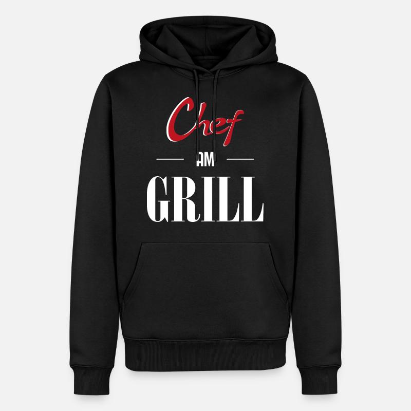 Chef am Grill - Männer Premium Bio Hoodie - Schwarz
