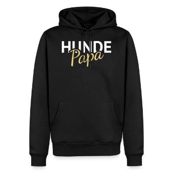 Hunde Papa - Männer Premium Bio Hoodie - Schwarz - Vorne - Nico (187cm)