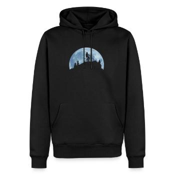 Moon bike - Men’s Premium Organic Hoodie - black - Front - Nico (187cm)