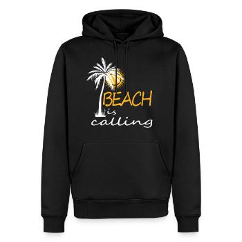 Der Strand ruft - Männer Premium Bio Hoodie - Schwarz - Vorne - Nico (187cm)