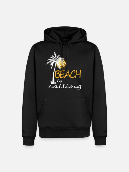 The beach is calling - Men’s Premium Organic Hoodie - black