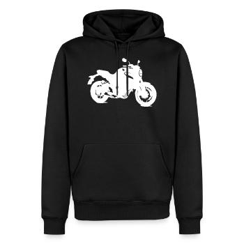 Cadeau de mécanicien motard moto motard croiseur - Sweat à capuche Premium bio Homme - noir - Devant - Nico (187cm)