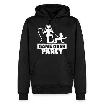Game Over Bachelor Party Wedding Shower Marriage - Men’s Premium Organic Hoodie - black - Front - Nico (187cm)
