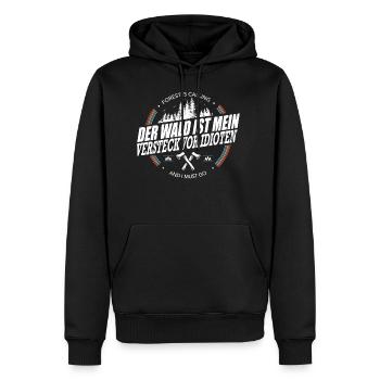 HOLZ SÄGE KETTENSÄGE GESCHENK WALD HOLZBRÜDER - Männer Premium Bio Hoodie - Schwarz - Vorne - Nico (187cm)