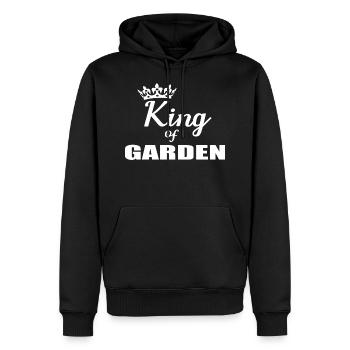 jardin - Sweat à capuche Premium bio Homme - noir - Devant - Nico (187cm)