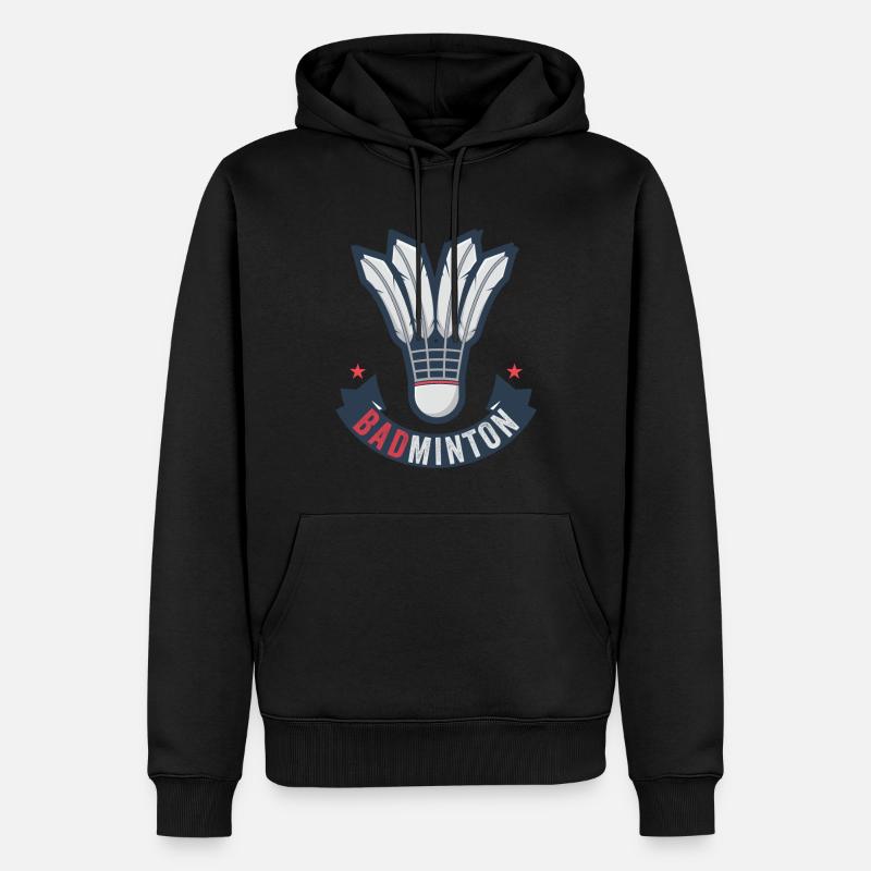 badminton - Sweat à capuche Premium bio Homme - noir