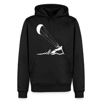 Kitesurfers - Sweat à capuche Premium bio Homme - noir - Devant - Nico (187cm)