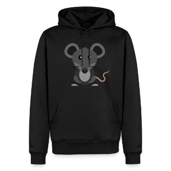 Souris mignonne mignonne - Sweat à capuche Premium bio Homme - noir - Devant - Nico (187cm)