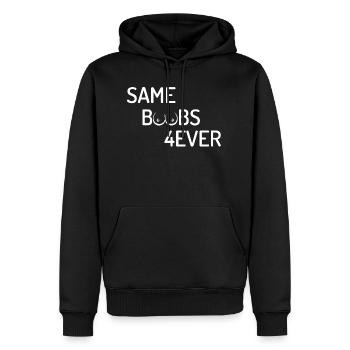 Same Boobs Forever Junggesellenabschieds Party - Männer Premium Bio Hoodie - Schwarz - Vorne - Nico (187cm)