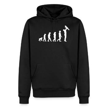 Papa - Sweat à capuche Premium bio Homme - noir - Devant - Nico (187cm)