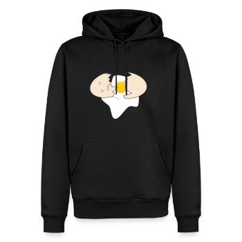 Egg is dead - Men’s Premium Organic Hoodie - black - Front - Nico (187cm)
