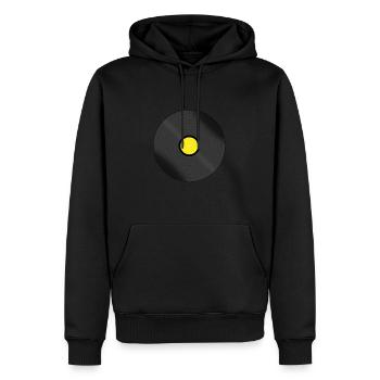 Disques/vinyles - Sweat à capuche Premium bio Homme - noir - Devant - Nico (187cm)