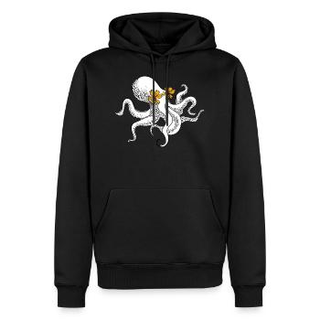 Poulpe - Sweat à capuche Premium bio Homme - noir - Devant - Nico (187cm)