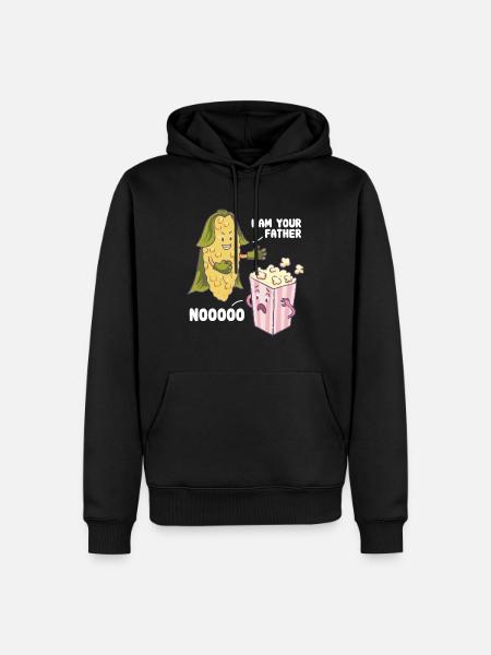 Cadeau amusant drôle de père pop-corn - Herre Premium økologisk hoodie - sort