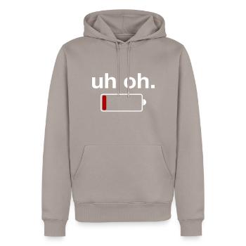 barre de chargement - Sweat à capuche Premium bio Homme - taupe - Devant - Nico (187cm)