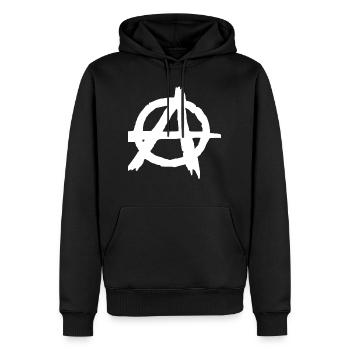 Anarchie - Männer Premium Bio Hoodie - Schwarz - Vorne - Nico (187cm)