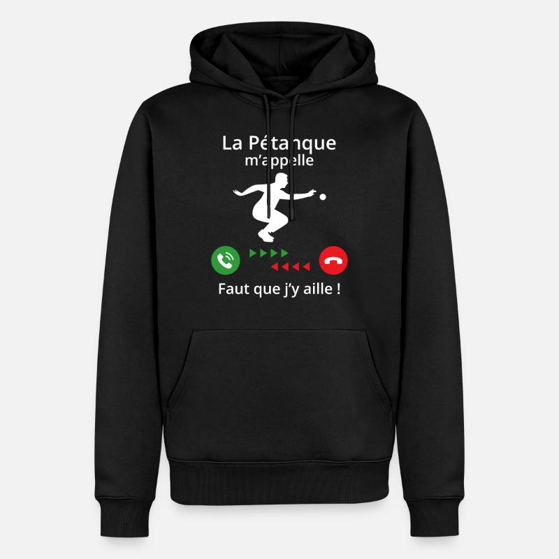 la pétanque m'appelle - Sweat à capuche Premium bio Homme - noir