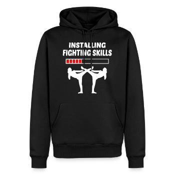 Kampfsport Spruch - Männer Premium Bio Hoodie - Schwarz - Vorne - Nico (187cm)
