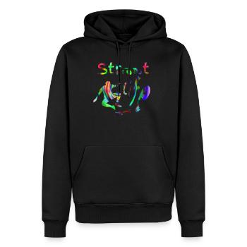 skate street life psychedelic - Sweat à capuche Premium bio Homme - noir - Devant - Nico (187cm)