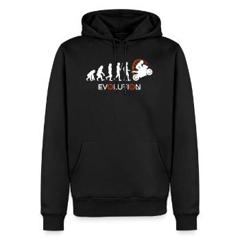 Biker Evolution - Männer Premium Bio Hoodie - Schwarz - Vorne - Nico (187cm)
