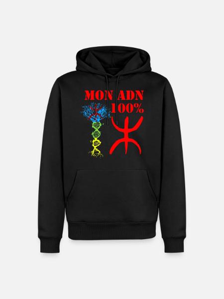 Mon adn 100% amazigh - Sweat à capuche Premium bio Homme - noir