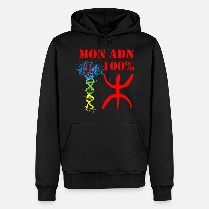Mon adn 100% amazigh - Sweat à capuche Premium bio Homme - noir