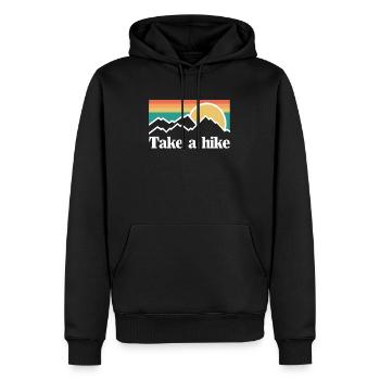 eine Wanderung machen - Männer Premium Bio Hoodie - Schwarz - Vorne - Nico (187cm)