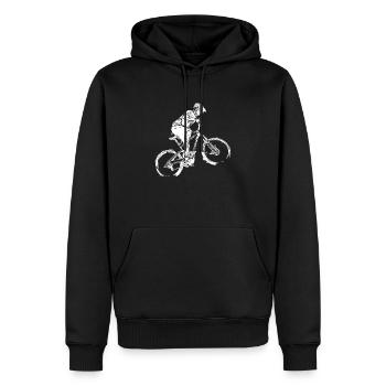 ss200519 BNW Mountainbiker weiss - Männer Premium Bio Hoodie - Schwarz - Vorne - Nico (187cm)