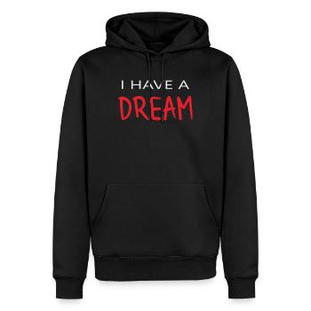 Ich habe einen Traum - I have a dream - Männer Premium Bio Hoodie - Schwarz - Vorne - Nico (187cm)