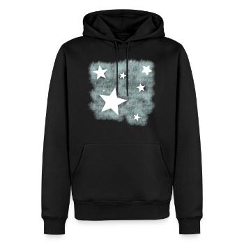 Sterne am Nachthimmel, Sternenhimmel. - Männer Premium Bio Hoodie - Schwarz - Vorne - Nico (187cm)