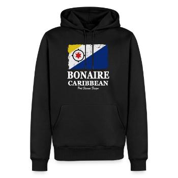 Bonaire Flag - Flag of Bonaire - Shabby Look - Men’s Premium Organic Hoodie - black - Front - Nico (187cm)