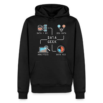 Data Geek Softwareentwickler - Männer Premium Bio Hoodie - Schwarz - Vorne - Nico (187cm)