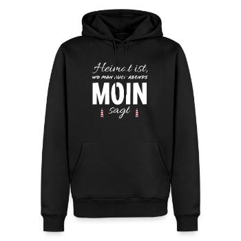 Norddeutschland Moin norddeutsch Ostfriesland - Männer Premium Bio Hoodie - Schwarz - Vorne - Nico (187cm)