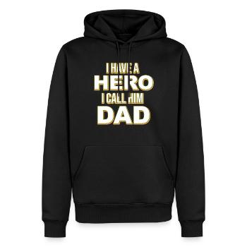 Famille cadeau papa héros héros père papa - Sweat à capuche Premium bio Homme - noir - Devant - Nico (187cm)
