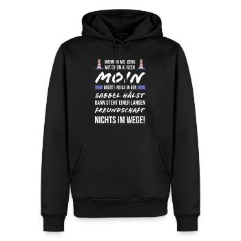 Norddeutsch Fischkopp Nordsee Geschenkidee Norden - Männer Premium Bio Hoodie - Schwarz - Vorne - Nico (187cm)