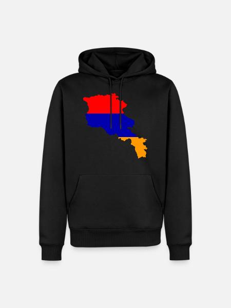 Armenia flag map flag - Men’s Premium Organic Hoodie - black